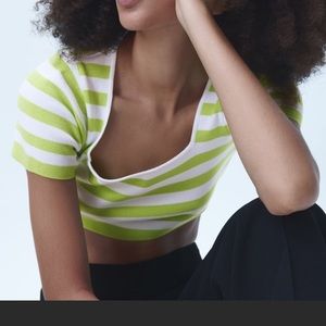 Cute Stripe Cropped Top NWT